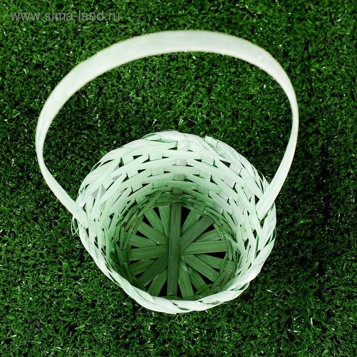 Корзина плетеная, бамбук, 13x13х9,5/28см, зелёная Корзина плетеная, бамбук, 13x13х9,5/28см, зелёная