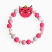 Набор детских украшений &laquo;Выбражулька. Кошечка в короне&raquo;, 2 предмета: бусы, браслет, красный, розовый