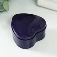 Шкатулка металл под свечу "Сердце. Металлик" фиолет 7х7х3,5 см