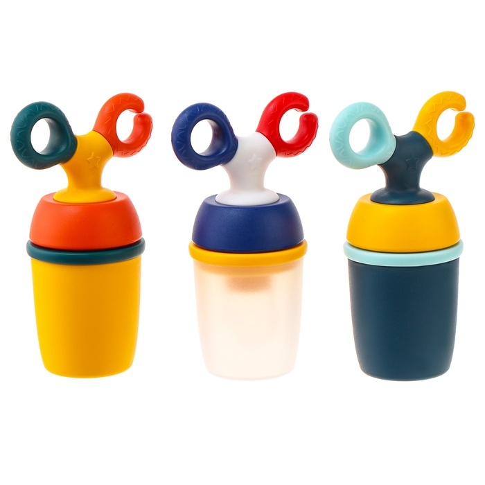 Ниблер для прикорма, с силиконовой сеточкой, вращающийся поршень, цвет МИКС Ниблер для прикорма, с силиконовой сеточкой, вращающийся поршень, цвет МИКС