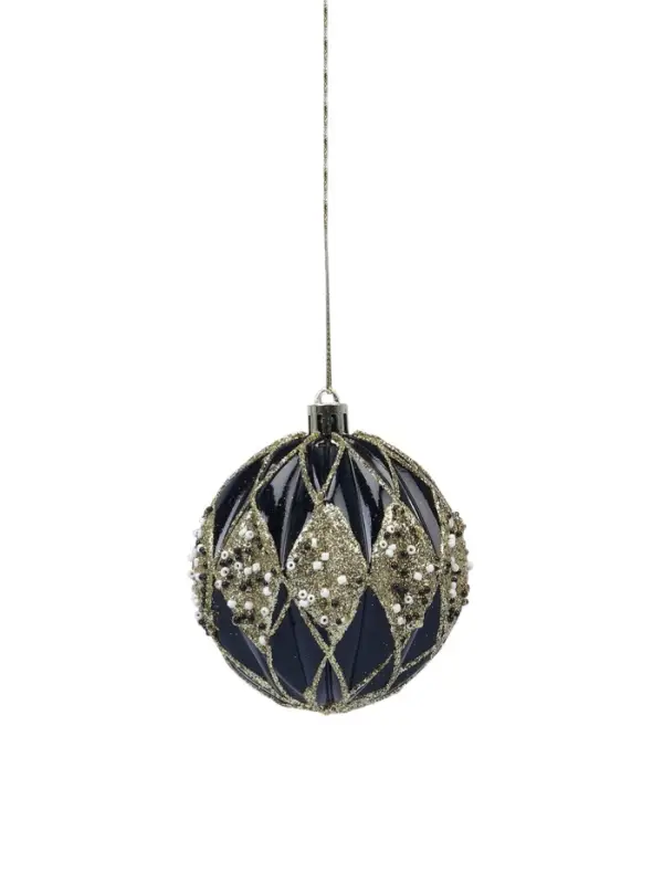 Ёлочные игрушки 12 шт. «Савьер», шары новогодние, d=8 см, чёрно-золотой Ёлочные игрушки 12 шт. «Савьер», шары новогодние, d=8 см, чёрно-золотой