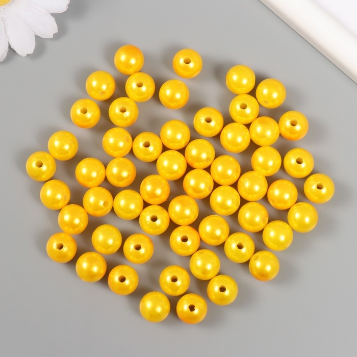 Набор бусин Набор бусин "Жемчуг" d 12 мм, 250 гр, жёлтый