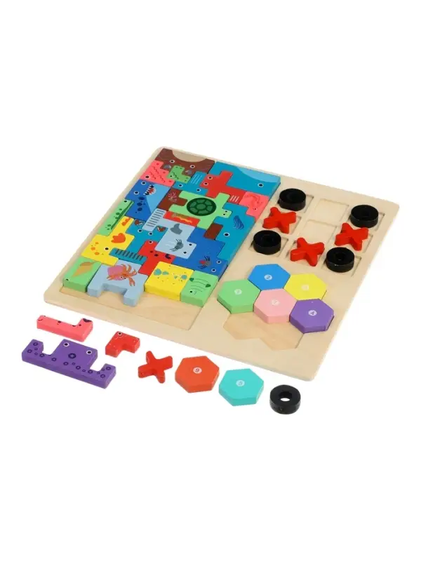 Деревянный  пазл Тетрис 3 в 1