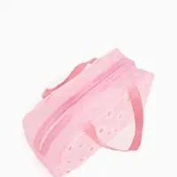 Косметичка-сумка на молнии для бассейна, с ручками, средний размер, розовая