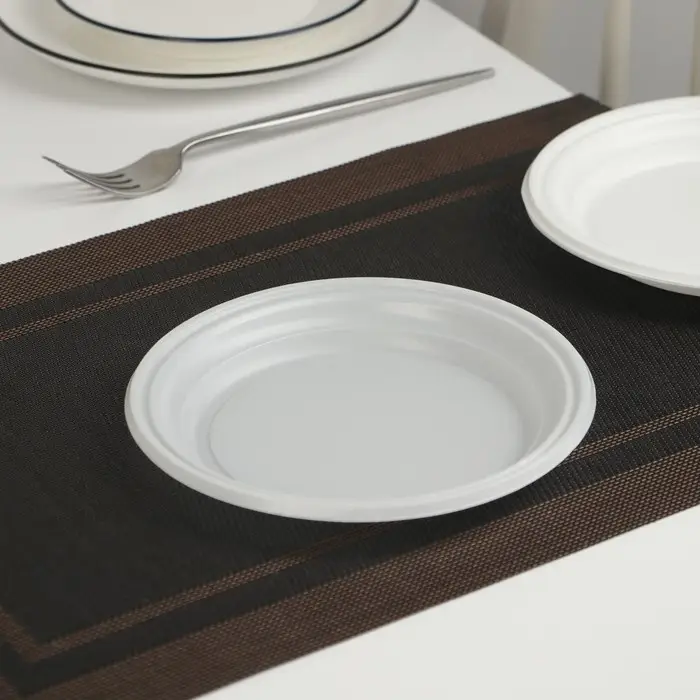 Тарелки пластиковые одноразовыеНе ЗАБЫЛИ!, d=16.5 см, набор 6 шт., белые