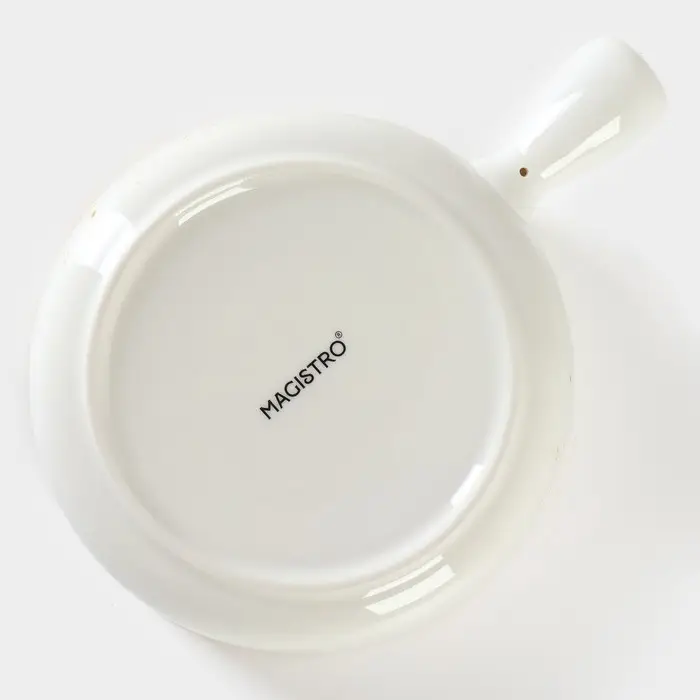 Кокотница фарфоровая Magistro «Церера», 500 мл, d=15 см, цвет белый Кокотница фарфоровая Magistro «Церера», 500 мл, d=15 см, цвет белый