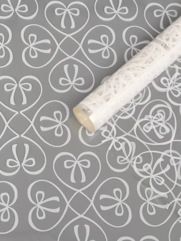 Пленка для цветов "Бантики", белая, 0,6 х 9.3&plusmn;5% м, 40 мкм, 200 гр