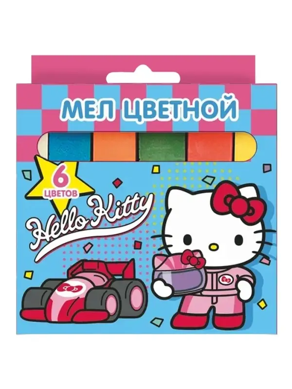 Мел цветной Hello Kitty&friends, 6 шт., в картонной упаковке с европодвесом