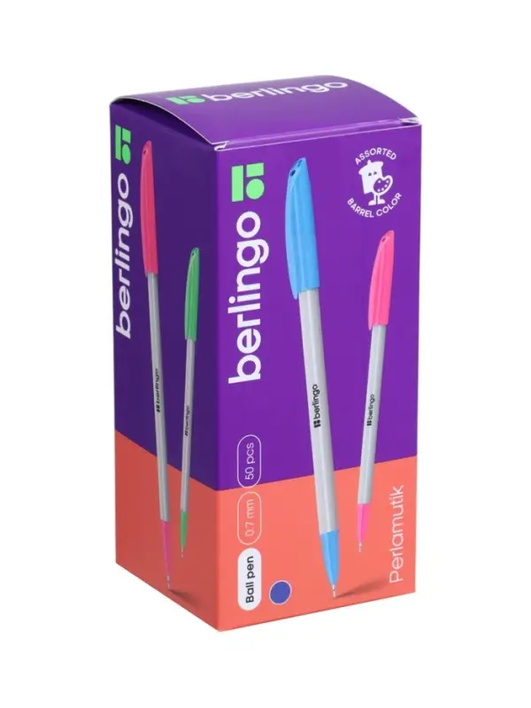 Ручка шариковая Berlingo. Perlamutik, синий стержень, узел 0.7 мм, МИКС