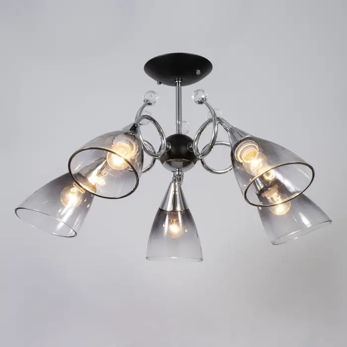 Светильник потолочный BayerLux &laquo;Марианна&raquo;, люстра 5хЕ27, 40 Вт, чёрный, 69&times;69&times;32.5 см