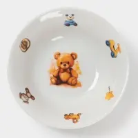 Миска детская Дулевский фарфор &laquo;Мишутка&raquo;, 360 мл, d=15 см, белая