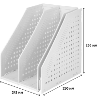 Лоток вертикальный Deli 78995Grey складной 3 отделения серый