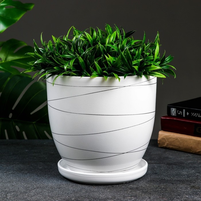 Горшок цветочный Горшок цветочный "Магнолия" белый, 4,7 л