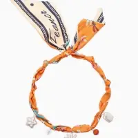 Колье-чокер на платке "Стиль". цвет оранжевый с золотом