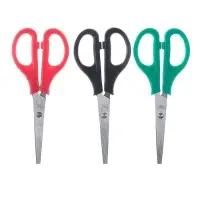 Ножницы канцелярские 16 см, пластиковые ручки, на блистере, МИКС