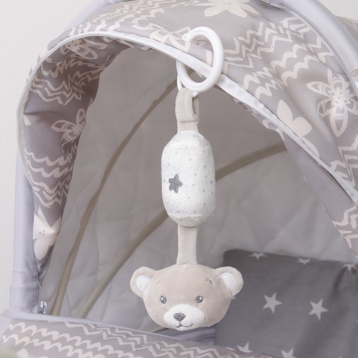 Подвеска - погремушка «Серый мишка», на кроватку, коляску, Крошка Я Подвеска - погремушка «Серый мишка», на кроватку, коляску, Крошка Я