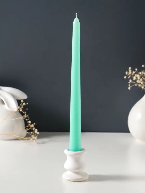 Набор свечей античных 25 см, 3 шт., 58 г, 7 ч, мятный