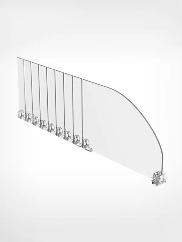 Пластиковый разделитель высотой, 285-485&times;20&times;120 мм, прозрачный