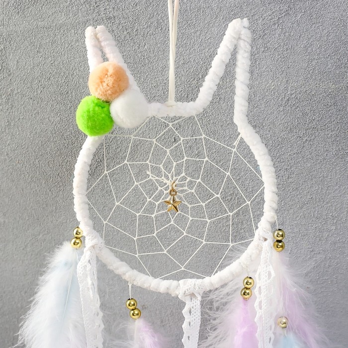 Ловец снов "Зайчик с бомбошками" 60 см