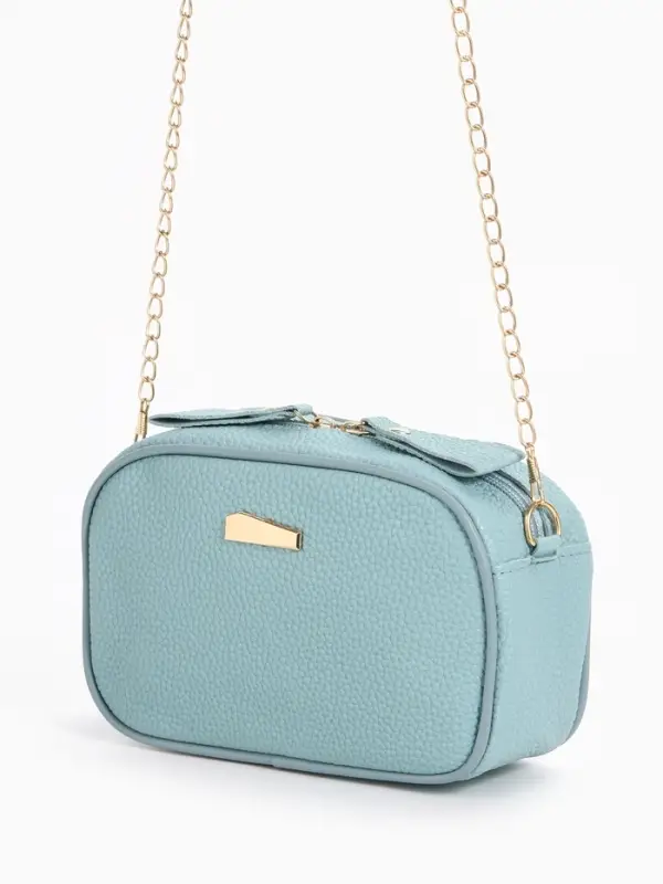 Сумка женская кросс-боди на молнии, 19&times;7&times;13 см, голубая