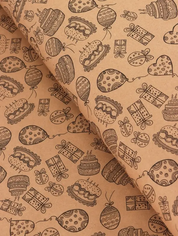 Крафт бумага «Праздник» черный на коричневом фоне, 0.7×10±5% м, 60 г Крафт бумага «Праздник» черный на коричневом фоне, 0.7×10±5% м, 60 г