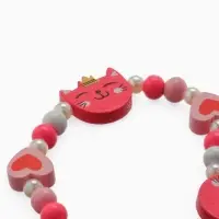 Набор детских украшений &laquo;Выбражулька. Кошечка в короне&raquo;, 2 предмета: бусы, браслет, красный, розовый