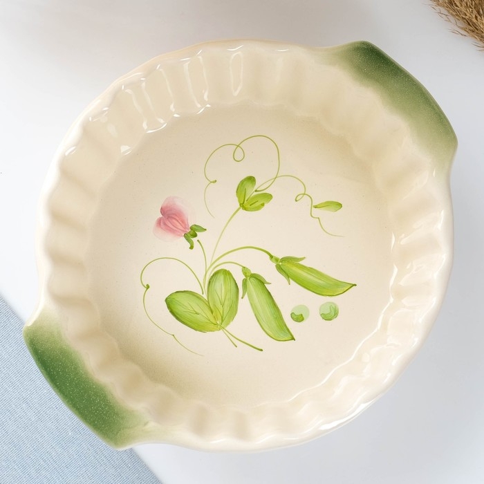 Емкость для запекания Емкость для запекания "Волна круглая" 2л / 25х8,5см, горошек