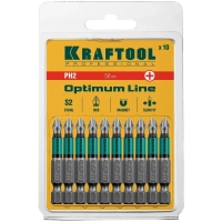 Бита KRAFTOOL Optimum Line PH2, 50 мм, тип E, 10 шт/уп (26122-2-50-10)