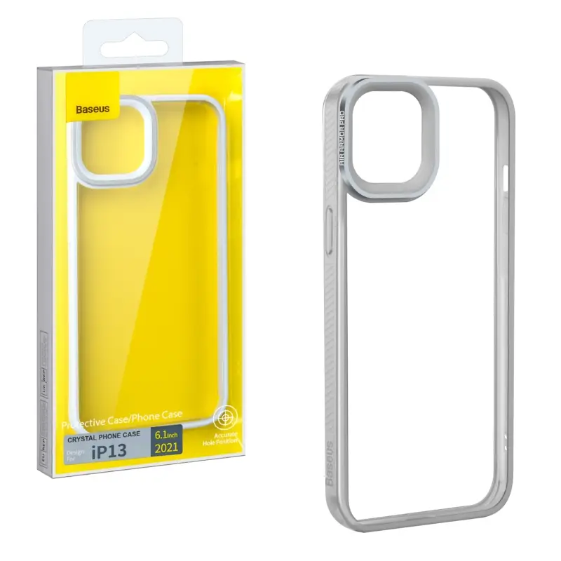 Чехол IPH 13 (6.1) Crystal Phone case Baseus серебро