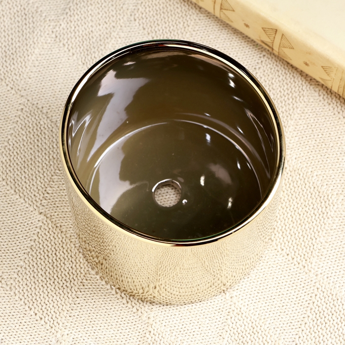 Кашпо  Кашпо "Лайт" золотое, 12х12х11см