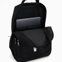 Рюкзак молодёжный, 2 отдела на молнии, 4 кармана, размер 37&times;17&times;54 см, чёрный