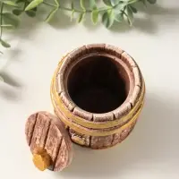 Шкатулка с крышкой для украшений &laquo;Бочка&raquo;, 9&times;7&times;7 см, коричневая