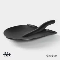 Блюдо для подачи Magistro &laquo;Carbon. Лопатка&raquo;, 35.5&times;20.2 см, фарфор, чёрное