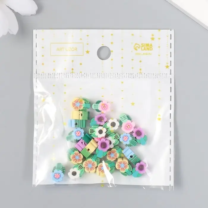 Бусины для творчества PVC "Яркие ромашки" набор 25 шт 0,5х0,9х1,1 см