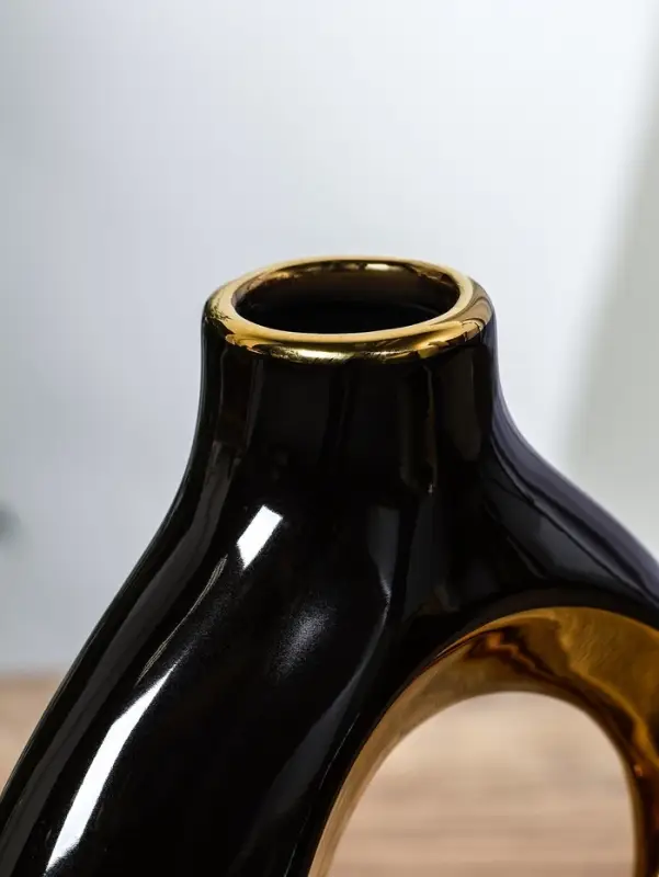 Ваза керамика настольная Ваза керамика настольная "Лари" (набор 2 шт) 22х20 d-4 см, чёрный