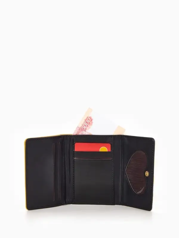 Кошелёк на кнопке, жёлтый