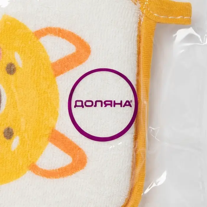 Мочалка детская для купания Доляна &laquo;Лиса&raquo;, 12&times;8 см, МИКС