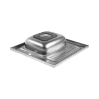 Мойка кухонная ZEIN, накладная, левая, 0.4 мм, 60*60*16 см, 1 1/2&rsquo;&rsquo;, без сифона