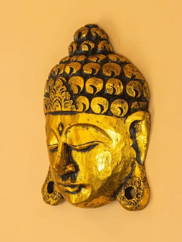 Сувенир интерьерный «Будда», 16×6×22 см, дерево, золото