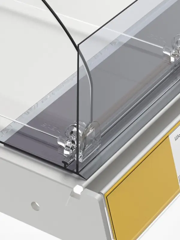 Ограничитель передний пластиковый самоклеящийся с Т-профилем, 1000&times;50&times;80 мм, прозрачный