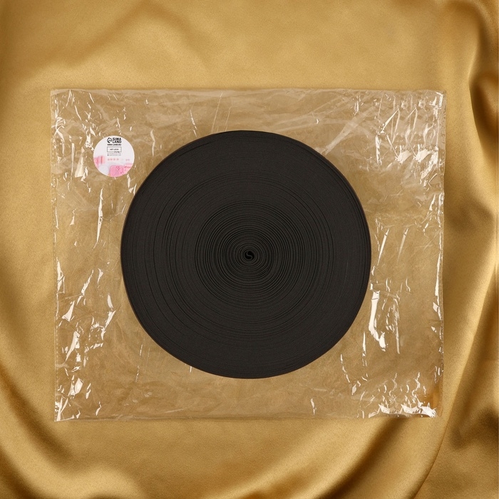 Резинка вязаная, 70 мм, 40 ± 2 м, цвет чёрный Резинка вязаная, 70 мм, 40 ± 2 м, цвет чёрный