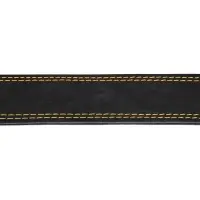 Ошейник двухслойный, 85&times;4.5 см, ОШ 50-70 см, кожа, чёрный