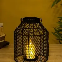 Подсвечник фонарь со стеклянной колбой 20х20х26 см, d 10 см, металл, цв. черный