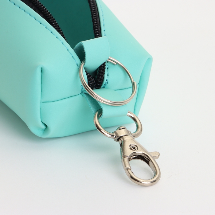 Ключница на молнии, длина 16 см, кольцо, карабин, цвет бирюзовый Ключница на молнии, длина 16 см, кольцо, карабин, цвет бирюзовый