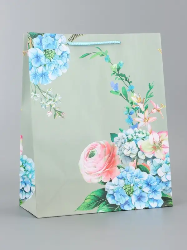 Пакет подарочный ламинированный, "гаромния цветов" 26 х 12 х 32 см