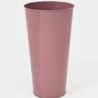 Вазон без ручек, 9 л, h=40 см, нержавеющая сталь, розовый