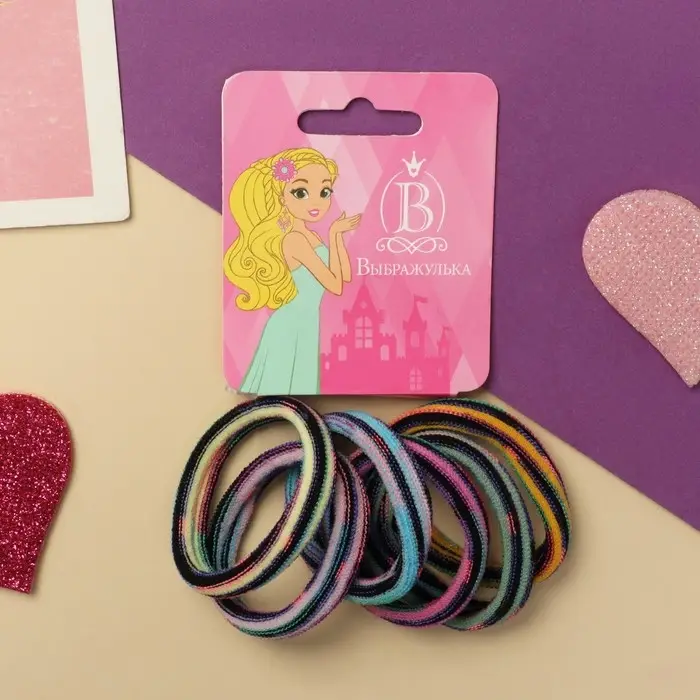 Резинка для волос  Резинка для волос "Спорт" (набор 6 шт) полоски колор  галант, 4 см