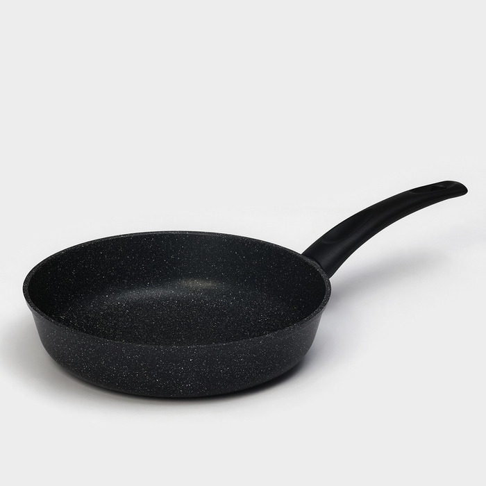 Сковорода Доляна &laquo;Элит&raquo;, d=24 см, пластиковая ручка, антипригарное покрытие, цвет чёрный