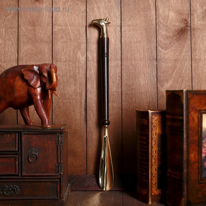 Ложка для обуви  Ложка для обуви "Орёл" дерево, латунь 50х5,5х2,5 см