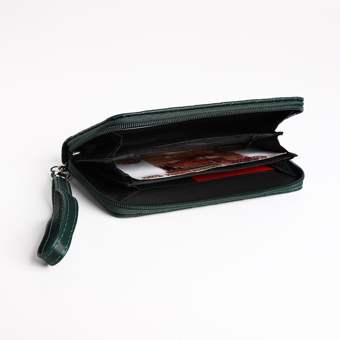 Кошелёк женский на молнии, цвет зелёный Кошелёк женский на молнии, цвет зелёный